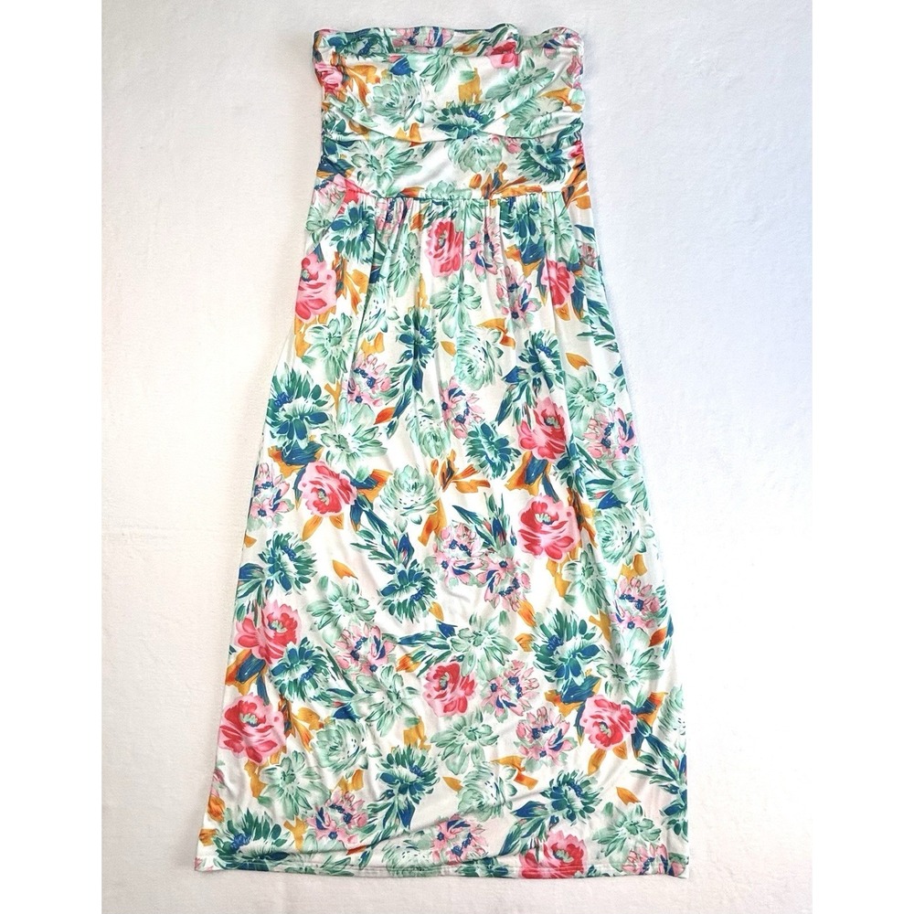 Lot Of 4 Maxi Dresses XL Blue Green Vacation Resort Cruise Comfort Tropical - Picture 8 of 11